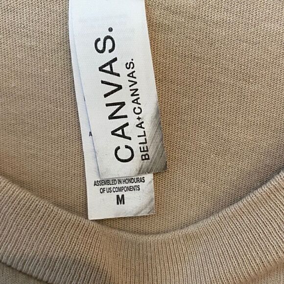 Canvas Sz M Tan Western Cotton The Cowboy Poets Lasso Short Sleeve T-Shirt - Picture 7 of 7